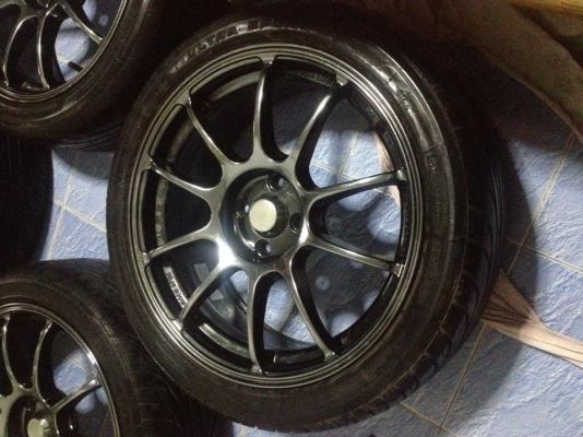 ขายล้อAdvanRZ สีแบลคโครม ขอบ17 4/100 พร้อมยางไหม่ ราคาสุดท้าย12000