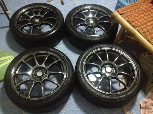 ขายล้อAdvanRZ สีแบลคโครม ขอบ17 4/100 พร้อมยางไหม่ ราคาสุดท้าย12000