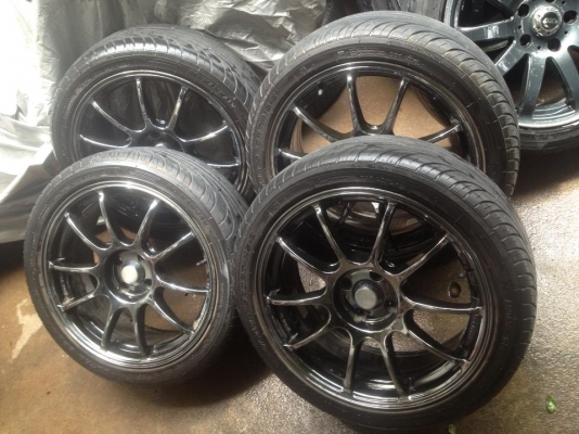 ขายล้อAdvanRZ สีแบลคโครม ขอบ17 4/100 พร้อมยางไหม่ ราคาสุดท้าย12000