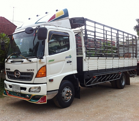 ขาย 6 ล้อ HINO MEGA 500 175แรงม้า กระบะคาร์โก้โครงเหล็ก กว้าง2.40เมตร ยาว5.60เมตร