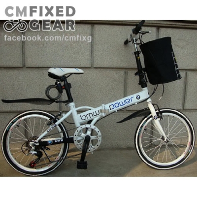 ถูกมาก จักรยานพับได้ ขนาดเล็ก BMW Folding Bike 20นิ้ว สีขาว