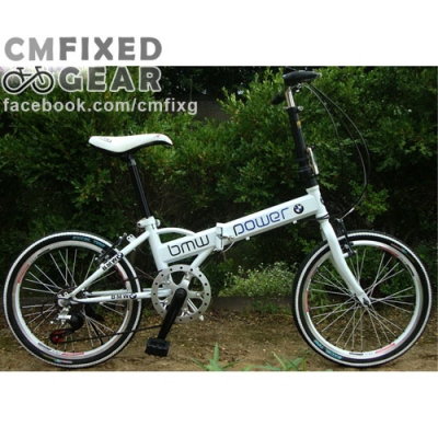 ถูกมาก จักรยานพับได้ ขนาดเล็ก BMW Folding Bike 20นิ้ว สีขาว