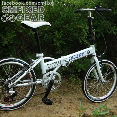 ถูกมาก จักรยานพับได้ ขนาดเล็ก BMW Folding Bike 20นิ้ว สีขาว