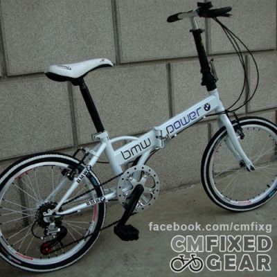 ถูกมาก จักรยานพับได้ ขนาดเล็ก BMW Folding Bike 20นิ้ว สีขาว