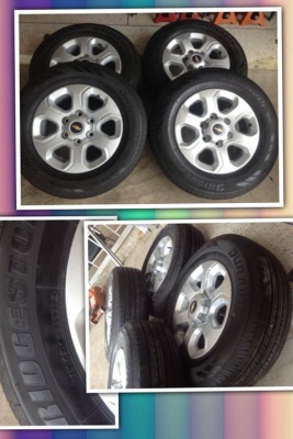ล้อป้ายเเดง ขอบ16 6รู139 พร้อมยาง 215/70/16 Bridgestone Duravis