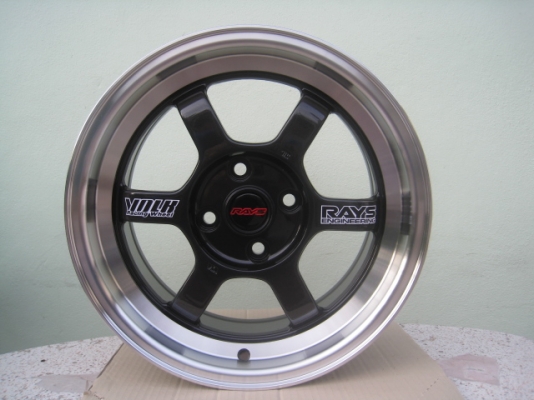 ขายล้อแม็กใหม่ TE37v สีดำขอบเงา 15"x7" et40  4รู100 สนใจติดต่อเล็กคลองสามครับ (081-3747940)
