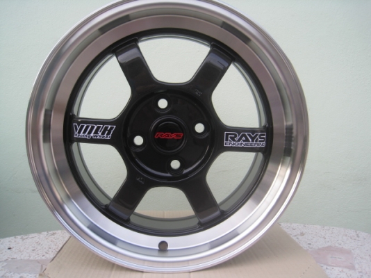 ขายล้อแม็กใหม่ TE37v สีดำขอบเงา 15"x7" et40  4รู100 สนใจติดต่อเล็กคลองสามครับ (081-3747940)