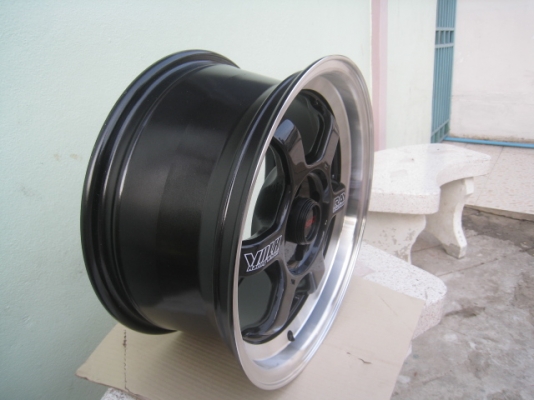 ขายล้อแม็กใหม่ TE37v สีดำขอบเงา 15"x7" et40  4รู100 สนใจติดต่อเล็กคลองสามครับ (081-3747940)