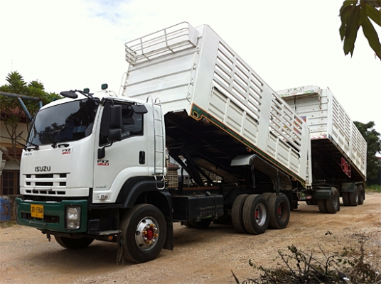 ขายรถพ่วง DECA 360 ดัมพ์กระบะเหล็ก ลูกพ่วง3เพลายาว7เมตร เครื่องเดิม เกียร์เดิม