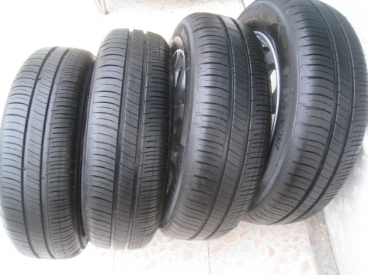 ขายล้อแม็ก Honda brio amaze 14"x5" et50 4รู100 +ยางปี0113  (081-3747940)