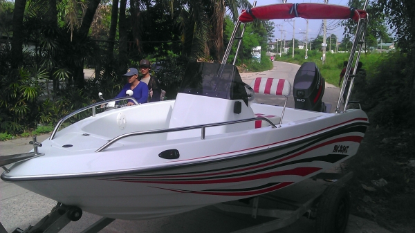 เรือไฟเบอร 15 ฟุต เครื่อง Yamaha 60 แรง 2 จังหวะ