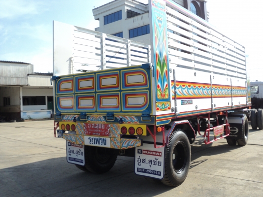 พ่วงไม่ดั๊มพ์ 2 เพลา แผงมิเนียมใหม่ สูง2เมตร