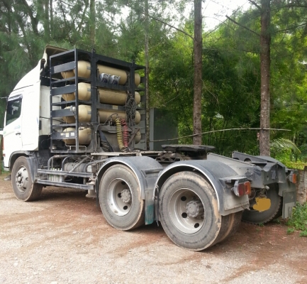 ขายรถ 10 ล้อ หัวลาก พร้อมหางพื้นเรียบ 3 เพลา Hino 260 Euro 3 ใช้ NGV ปี 54 รถสวยครับ