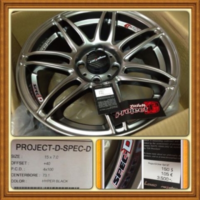 ขายล้อแม็กใหม่100\% Lenso Project D Spec D ขอบ15 4รู100. ราคา 11,500 บาท พร้อมใส่ฟรี