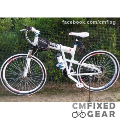 ลดถูกมาก รถจักรยานพับได้ Hummer สีขาว เสือภูเขา เท่มาก