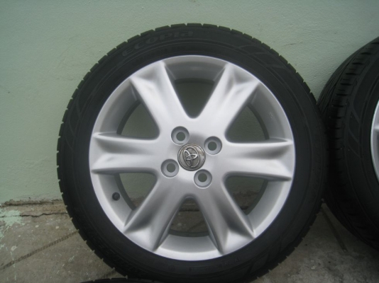 ขายล้อแม็กเดิม toyota yaris 16"x6" 4/100 et51 +ยางปี11 (081-3747940)