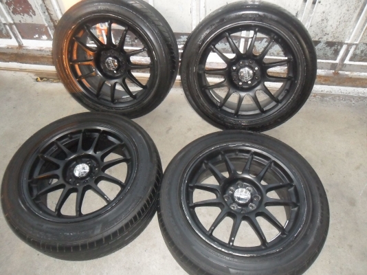 ล้อแม็ก17นิ้ว4รู100/114 "JAPAN"+ยางแก้มเตี้ย