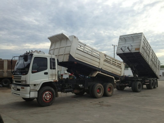 ขายรถ 22 ล้อพ่วงแม่-ลูกดัมพ์ ISUZU DECA 270 ปี 2545 ลูกพ่วง 3 คานยัดปี 2549 กระบะเหล็กคอกเสมอหัว ราคา 2180000