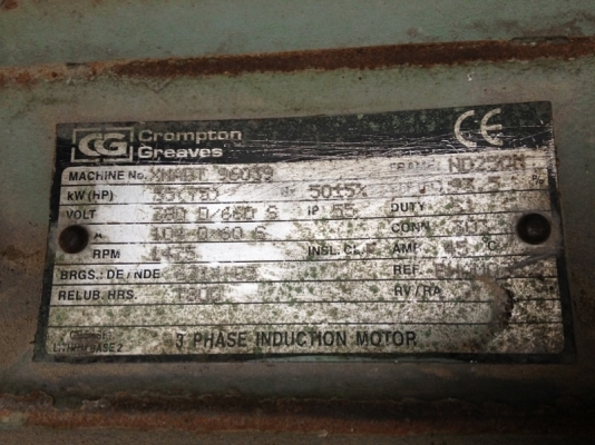 ขายมอเตอร์75แรงม้า 3เฟส