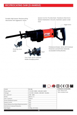 pipe saw เลื่อยตัดท่อ เครื่องเลื่อยไฟฟ้า-ปากกาโซ่ 2 in1 reciprocating saw rs26 agp