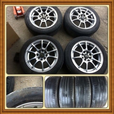 ขายแม็กซ์15 SSW 4 รู100/114+ยาง ปี11ราคา 8500 บาท