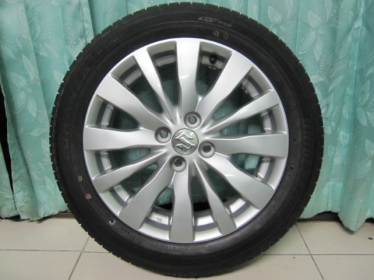 ขายล้อแม็ก Suzuki Swift พร้อมยางป้ายแดง ขอบ 16 ปี 13 ออกจากศูนย์แล้วถอดเลย