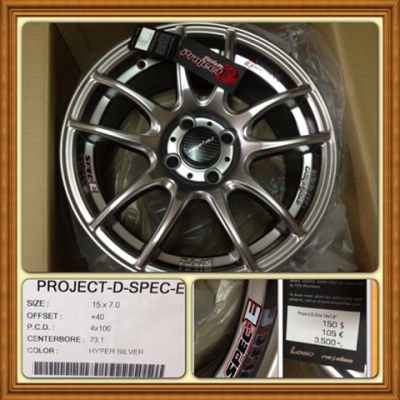 ขายล้อแม็กใหม่100\% Lenso Project D Spec E ขอบ15 4รู100. ราคา 11,500 บาท พร้อมใส่ฟรี