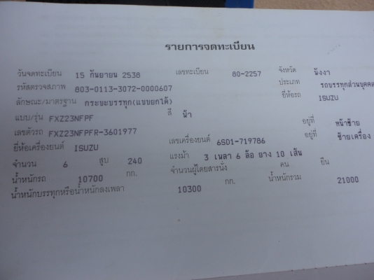 ขายรถบรรทุก 10ล้อดั้มพ์ 2เพลา ISUZU ROCKY 240แรงม้า นางฟ้าแท้