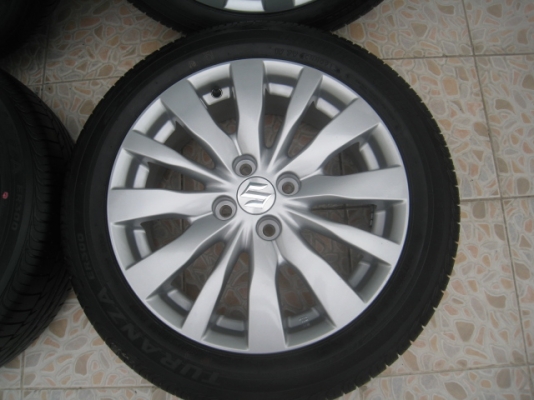 ขายล้อแม็ก Suzuki swift ถอดรถป้ายแดง 16"x6" et45 4 รู 100(toyota,mazda,ford ใส่ได้เลยครับ) + ยาง สัปดาห์ที่9 ปี13