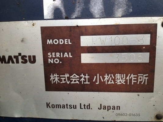 ขายรถขุดล้อยาง KOMATSU PW100-3 sn:3506  Yr.2000 สภาพดีครับใช้งานได้เลย  ราคาไม่สูงครับ โทรมานะ 085-9049669
