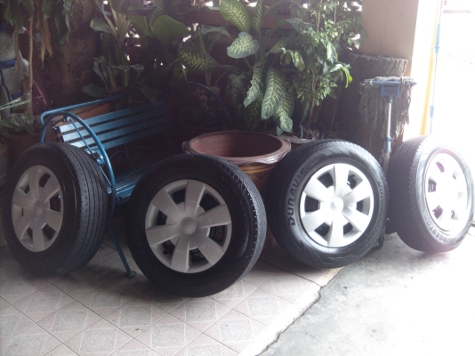 ขายกะทะล้อพร้อมยาง ฝาครอบ ขอบ15 5รู114 205/70/15 ขายกะทะล้อพร้อมยาง ฝาครอบ ขอบ15 5รู114 205/70/15