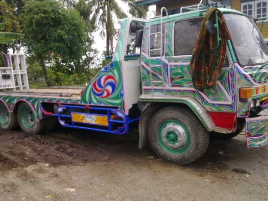 10ล้อเทเลอร์บรรทุกแบคโค ISUZU ROCK175-2เพลา สวย