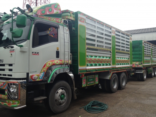 ขายดาวน์ ISUZU 360 HP ปี2556 กระบะบรรทุก 3 พ่วง (ไม่ดัมพ์ ) (แม่+ลูก)