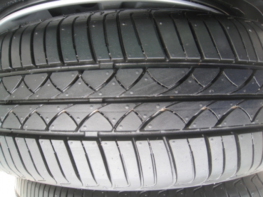 ขายกะทะล้อ Nissan march ขอบ14 4รู100 +ฝาครอบ+ยางปี1313 (081-3747940)