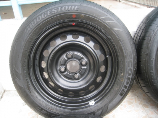 ขายกะทะล้อ Mitsubishi attrage ป้ายแดง ขอบ14 4รู100 +ยางปี 1913 (081-3747940)