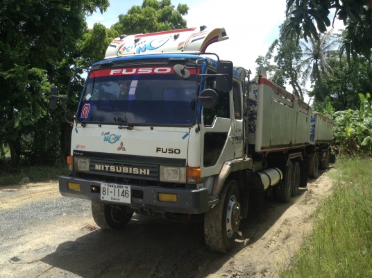 ขายสิบล้อดั้มแม่ลูก MITSUBISHI FN528 TURBOอินเตอร์คลูเลอร์ ติดก๊าซNGV 6 ถัง
