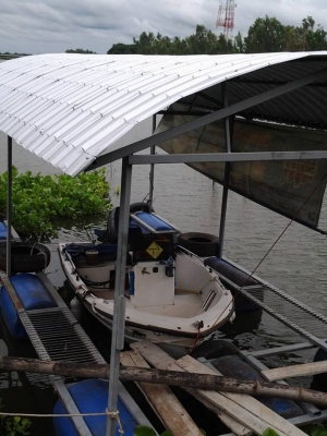 ขายเรือ ชุดพวงมาลัย+เครื่อง Yamaha 25 เเรง