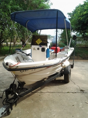 ขายเรือ ชุดพวงมาลัย+เครื่อง Yamaha 25 เเรง