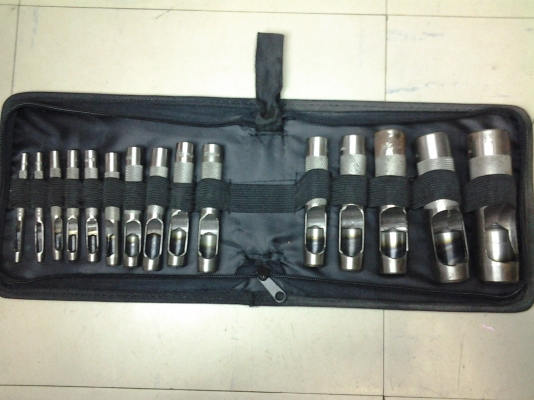 เหล็กตอกรู หรือตุดตู่ (hollow punch set)สำหรับเจาะรูปะเก็น ยาง พลาสติก ครบชุด