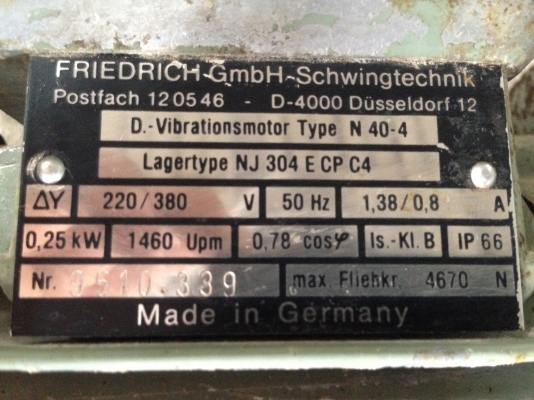 ขายมอเตอร์สั่น Friedrich ตบปูน ขนาด 0.25 kw. 220/380 V สภาพสวย พร้อมใช้งาน ขายมอเตอร์สั่น Friedrich ตบปูน ขนาด 0.25 kw. 220/380 V สภาพสวย พร้อมใช้งาน