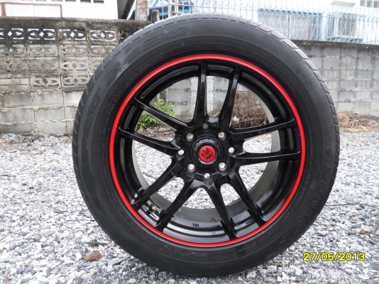 ขายแม็ก 4 รู100 114 ขอบ15 พร้อมยางDUNLOP 185/60R15 ยางปี11 สวยๆ 1 ชุด