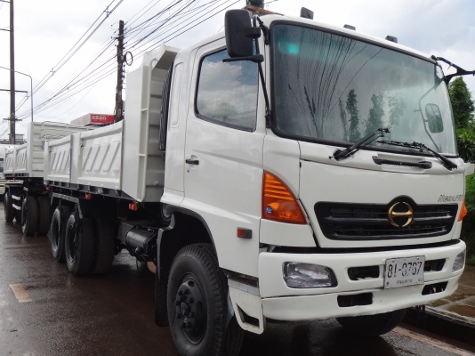 ขายด่วน  รถสิบล้อสองเพลาดัมพ์  พ่วง แม่-ลูก HINO  MEGA 320 กระบะสามมิตร  พร้อมใช้งาน