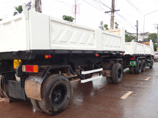 ขายด่วน  รถสิบล้อสองเพลาดัมพ์  พ่วง แม่-ลูก HINO  MEGA 320 กระบะสามมิตร  พร้อมใช้งาน