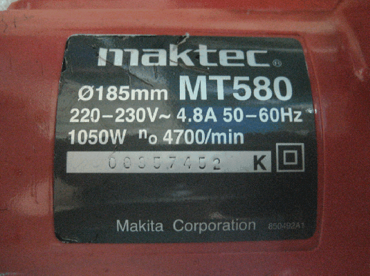 ขายด่วน เลื่อยวงเดือน 7" maktec รุ่น MT580 1050W  แท้100\%