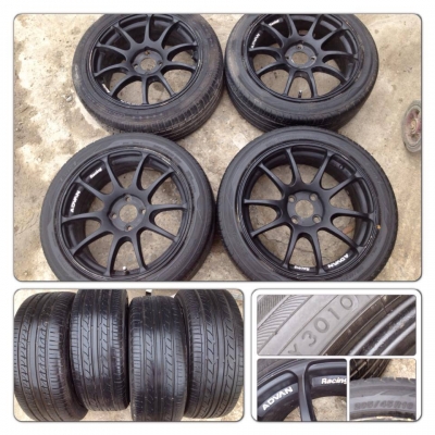 ขายแม็กมือ2ขอบ16 Advan RZ 4รู100 + ยางปี10 ราคา 9,900บ.ถูก