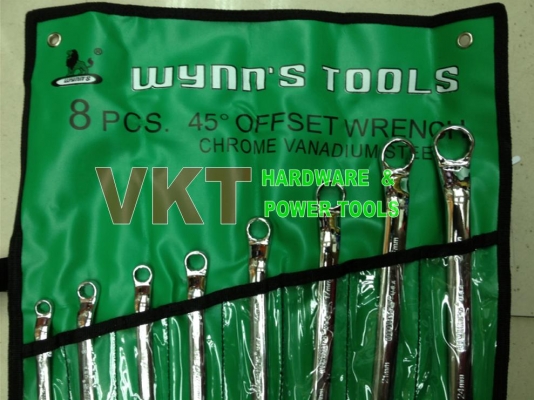 ชุดประแจแหวน 2 ข้าง 8 ตัว WYNN's พื้นผิวขัดเงา