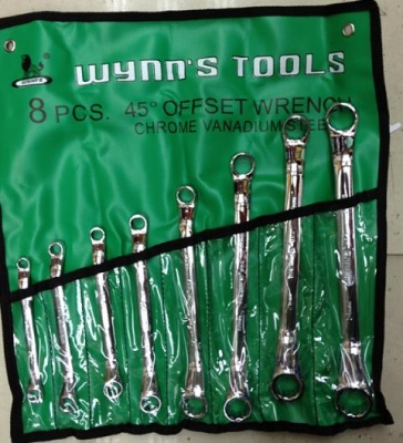 ชุดประแจแหวน 2 ข้าง 8 ตัว WYNN's พื้นผิวขัดเงา ชุดประแจแหวน 2 ข้าง 8 ตัว WYNN's พื้นผิวขัดเงา