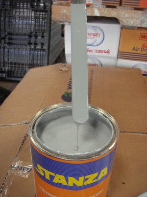 หมดแล้วครับ ขายสีรองพื้นเทาอครีลิคแห้งเร็ว ทาไม้ทาเหล็กได้ กลละ(3.75 ลิตร) 200 บาท