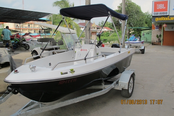 -ผ่อนได้- ขาย เรือพร้อมเครื่อง SUZUKI 20 แรง 4จังหวะเครืองใหม่พร้อมเทนเลอร์