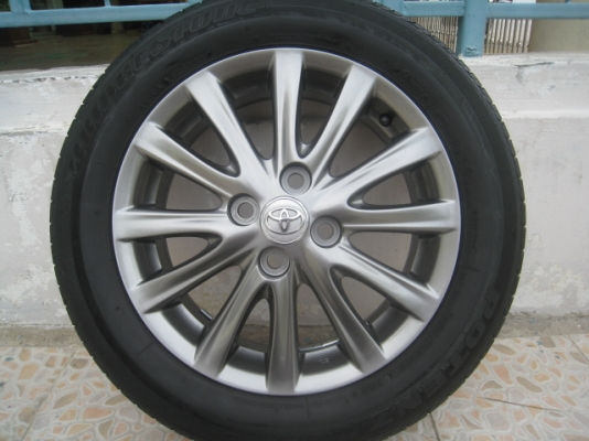 ขายล้อแม็ก Toyota vios 12ก้าน 15" x5.5" et45 4รู100 +ยางปี 12(081-3747940)